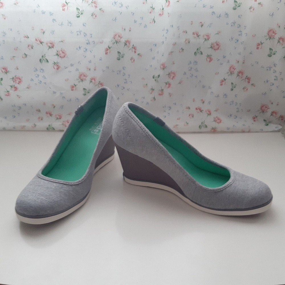 Keds Jersey Charcoal Wedges